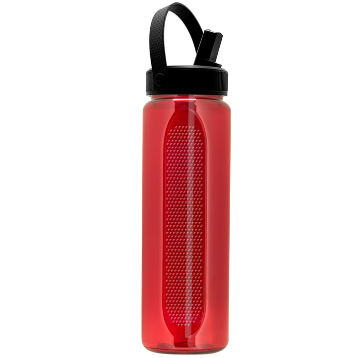 Garyline® Boss Embossed RPET Bottle with Flip-Straw, Swivel Handle Lid - 26 oz.
