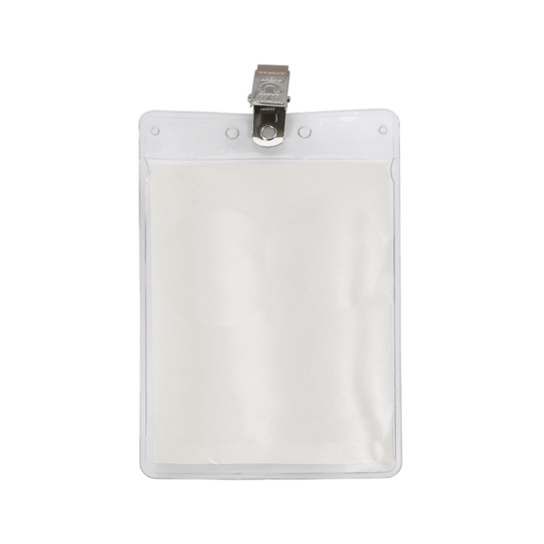 3" x 4" Blank Vertical Vinyl Pouch with Bulldog Clip