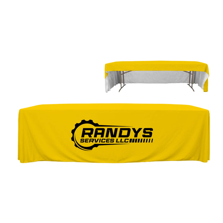 8 ft. 3 Sided PolyKnit™ Table Cover (One Color Logo)