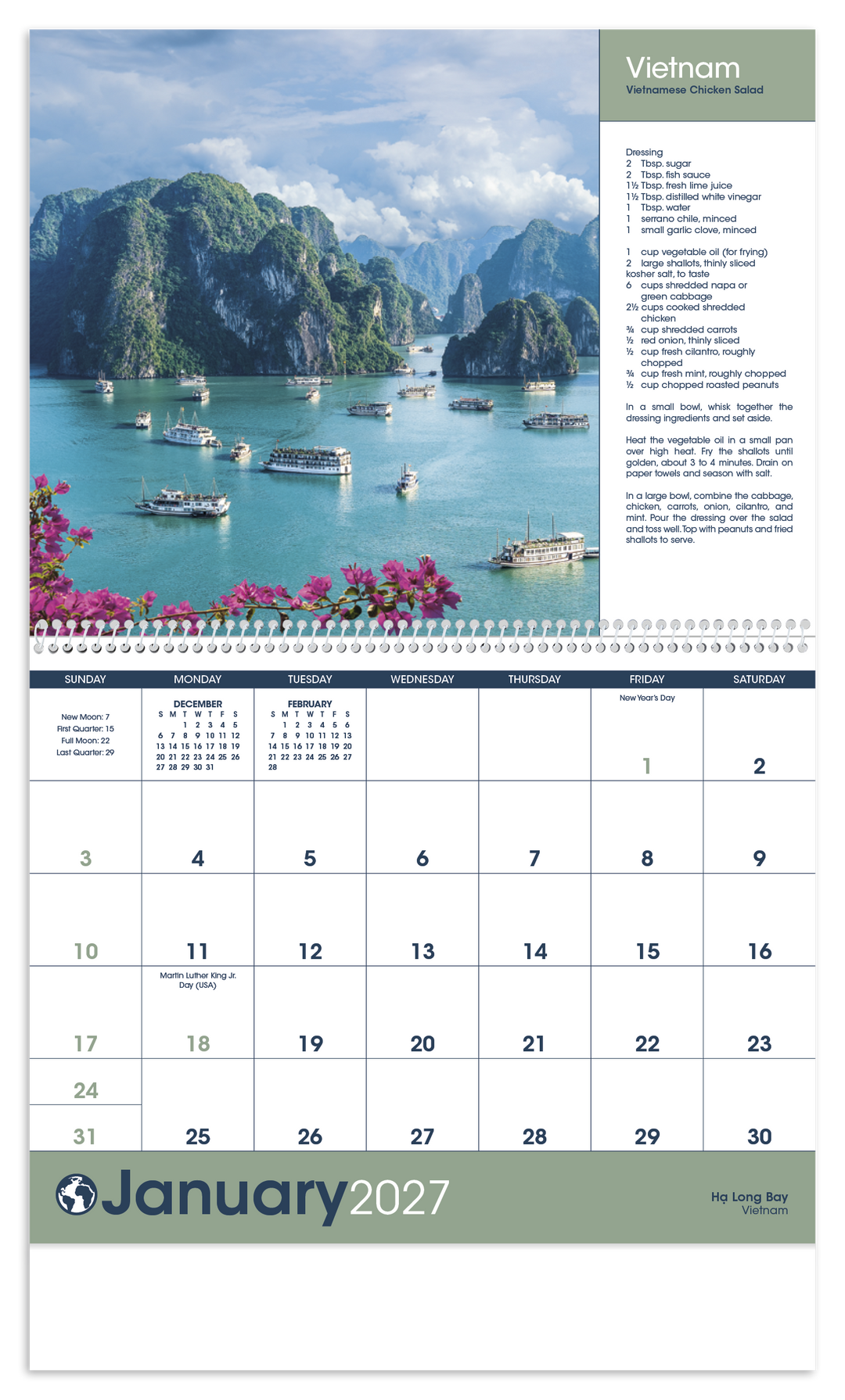 Triumph® Calendars World Scenes with Recipe Calendar