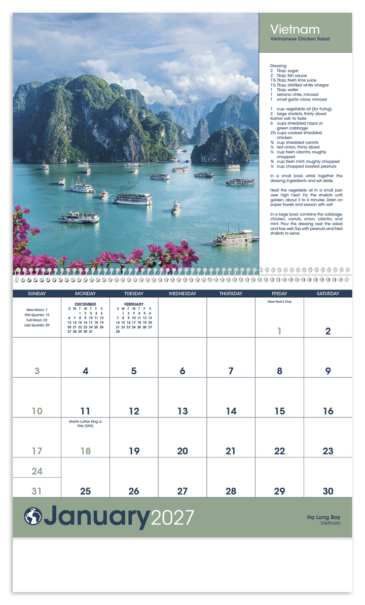 Triumph® Calendars World Scenes with Recipe Calendar