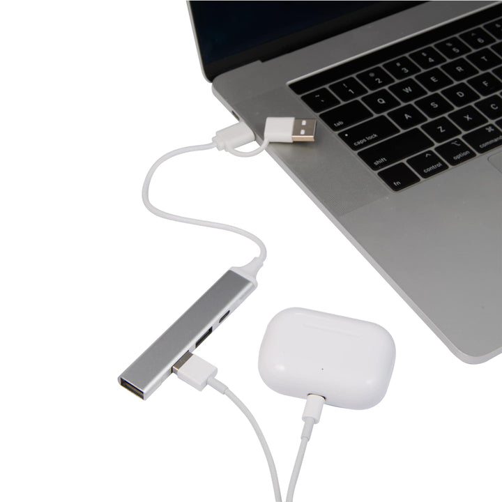 Aluminum 4-Port USB-A and C Hub