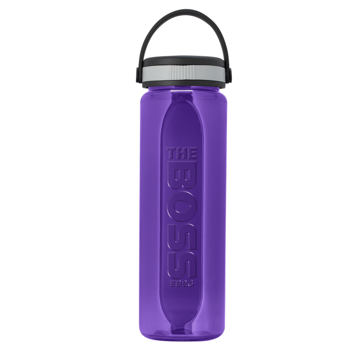 Boss Embossed RPET Bottle with Grip Lid - 26 oz.