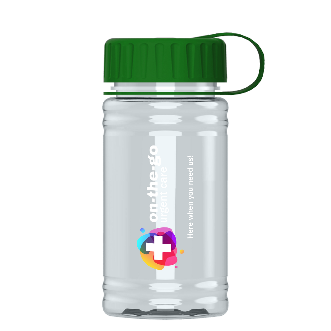 Mini RPET Bottle with Tethered Lid - 16 oz.