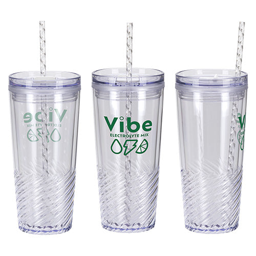 Clio 20 oz  2-in-1 Recycled Acrylic Straw Tumbler