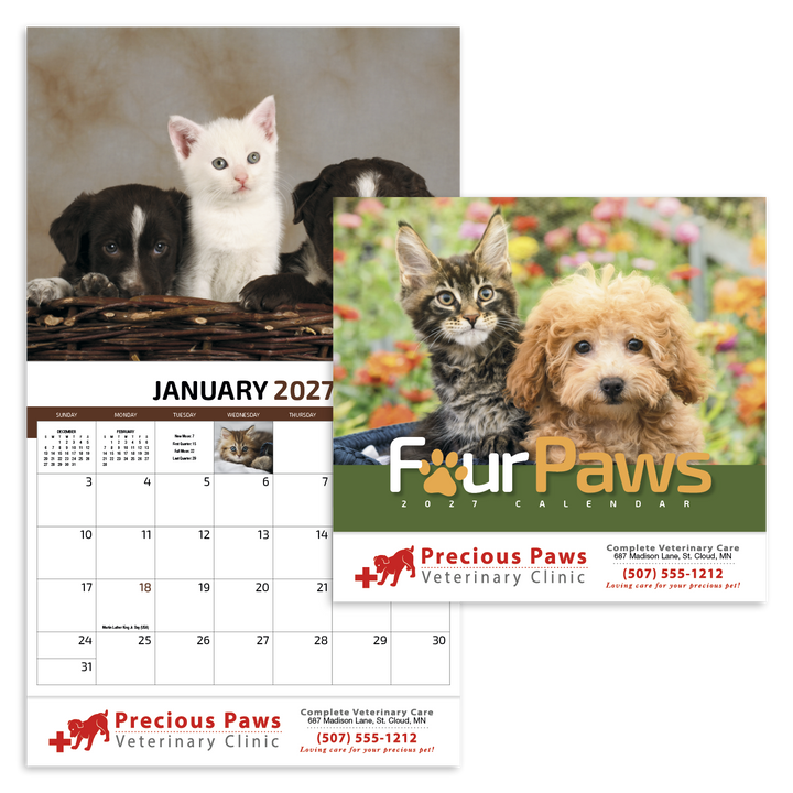 HotLine® Products Four Paws Appointment Calendar - Stapled