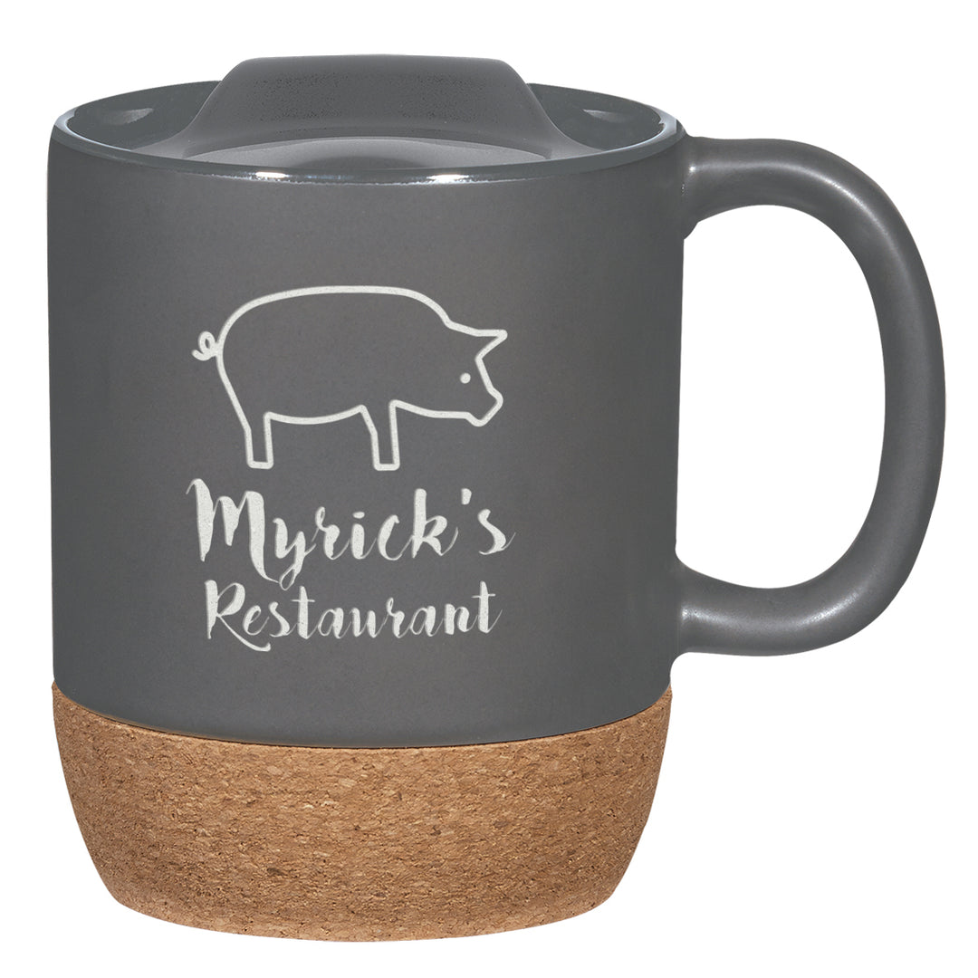 14 Oz. Full Color Cork Base Ceramic Mug