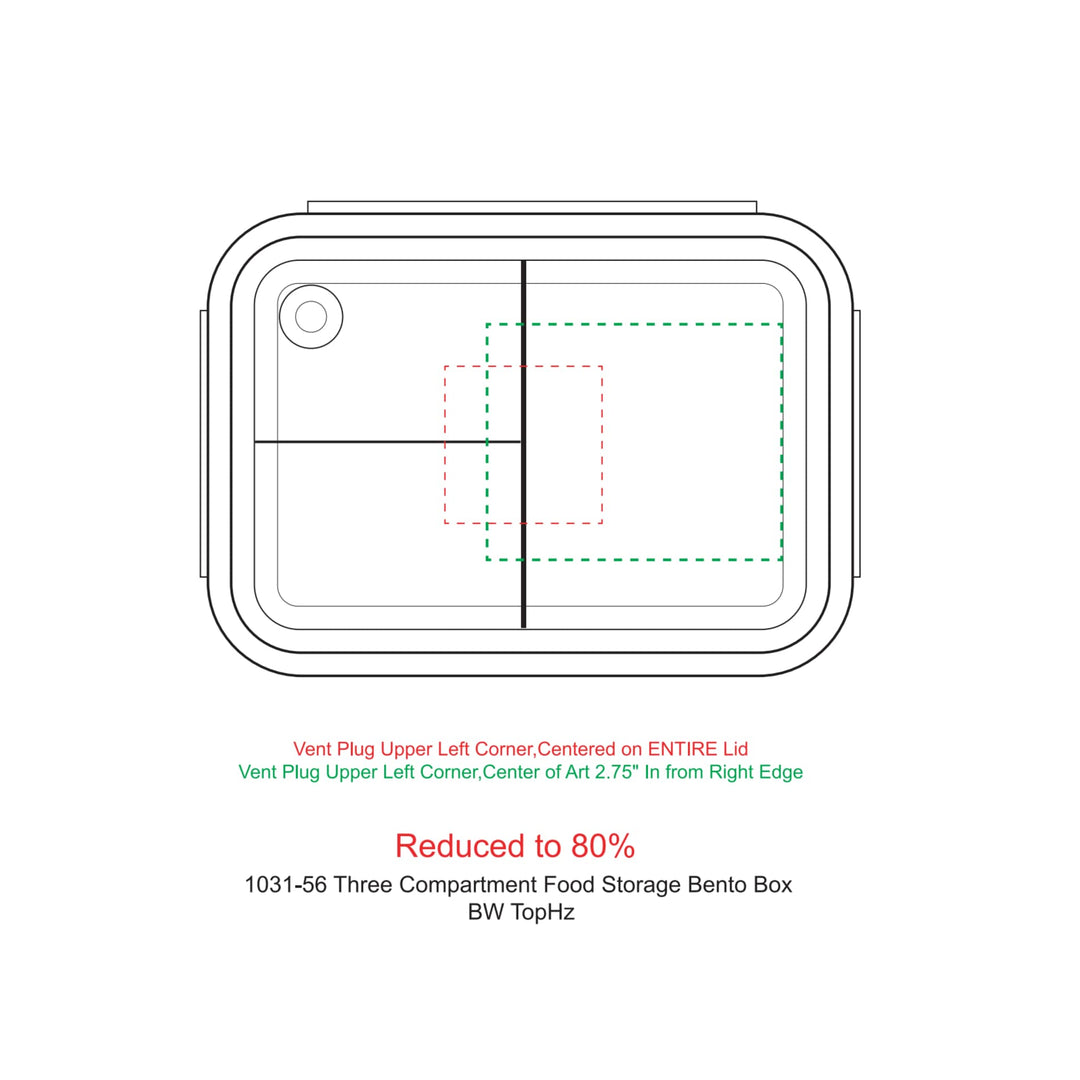 Three Compartment Food Storage Bento Box