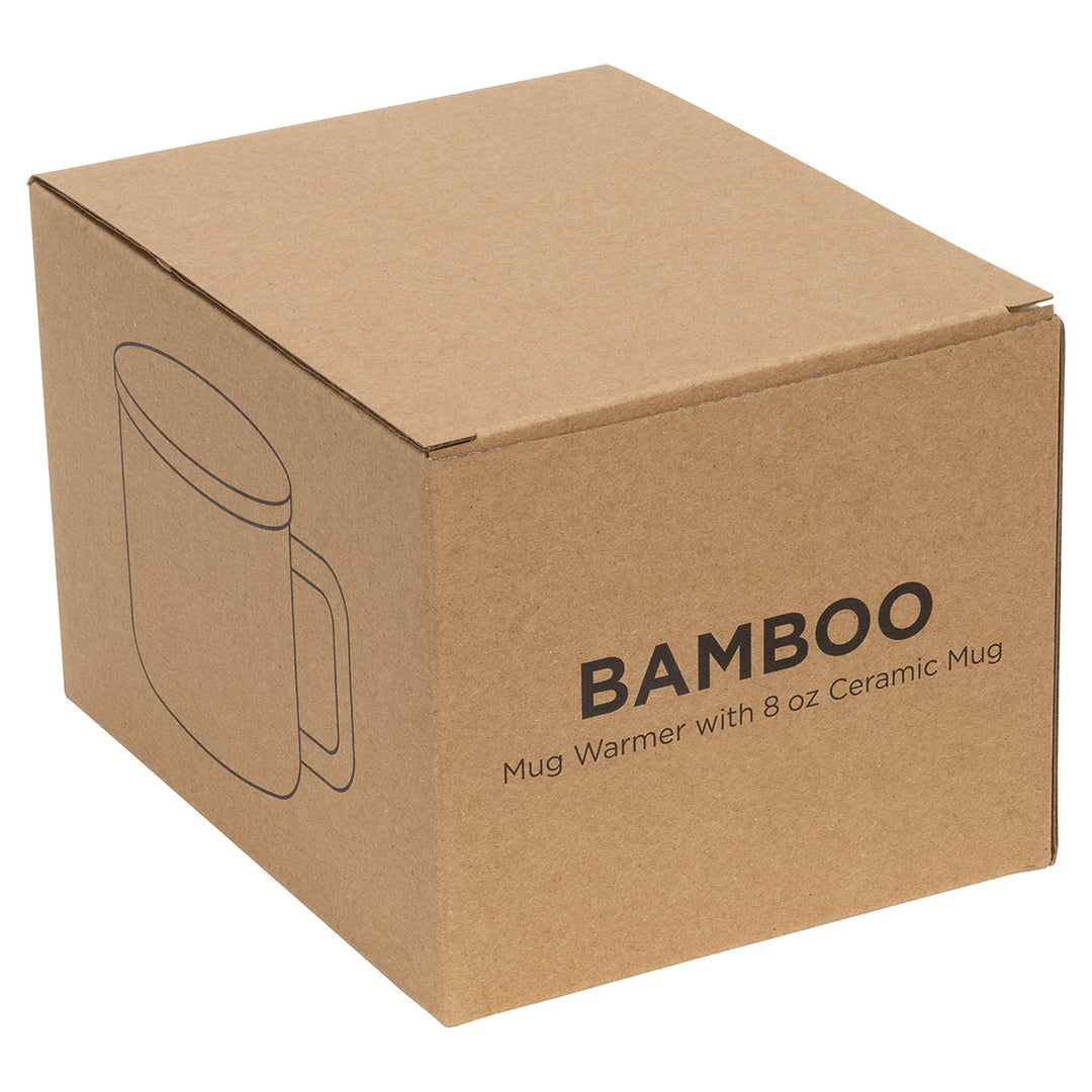 Bamboo Mug Warmer with 8 oz Ceramic Mug