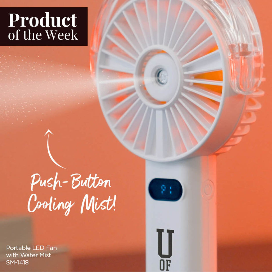 Rechargeable Portable LED Fan with Water Mist