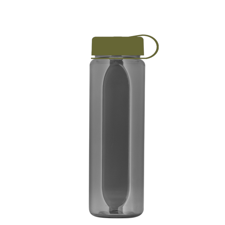 Boss Embossed RPET Bottle with Tethered Lid - 26 oz.
