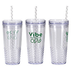 Clio 20 oz  2-in-1 Recycled Acrylic Straw Tumbler