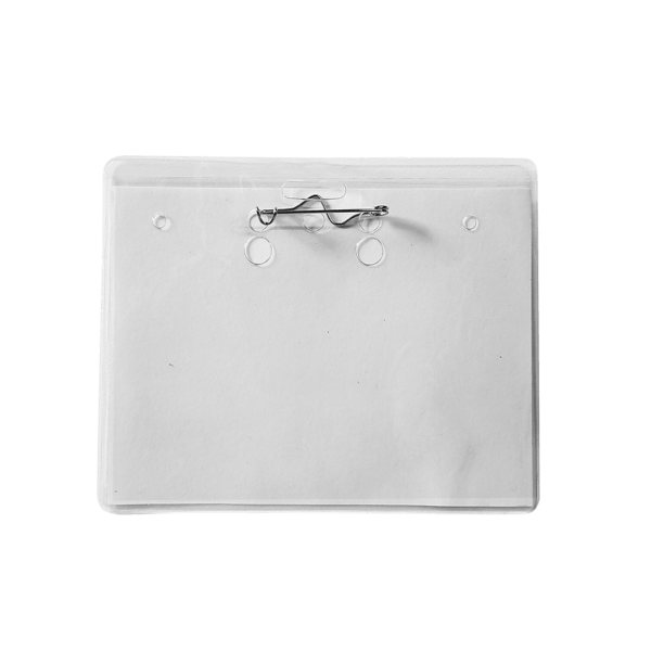 4" x 3" Blank Horizontal Vinyl Pouch with Bulldog Clip