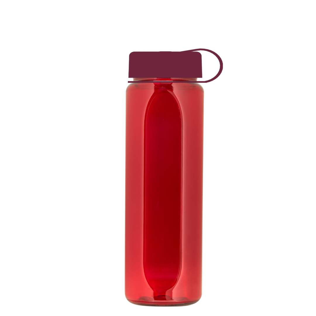 Boss Embossed RPET Bottle with Tethered Lid - 26 oz.