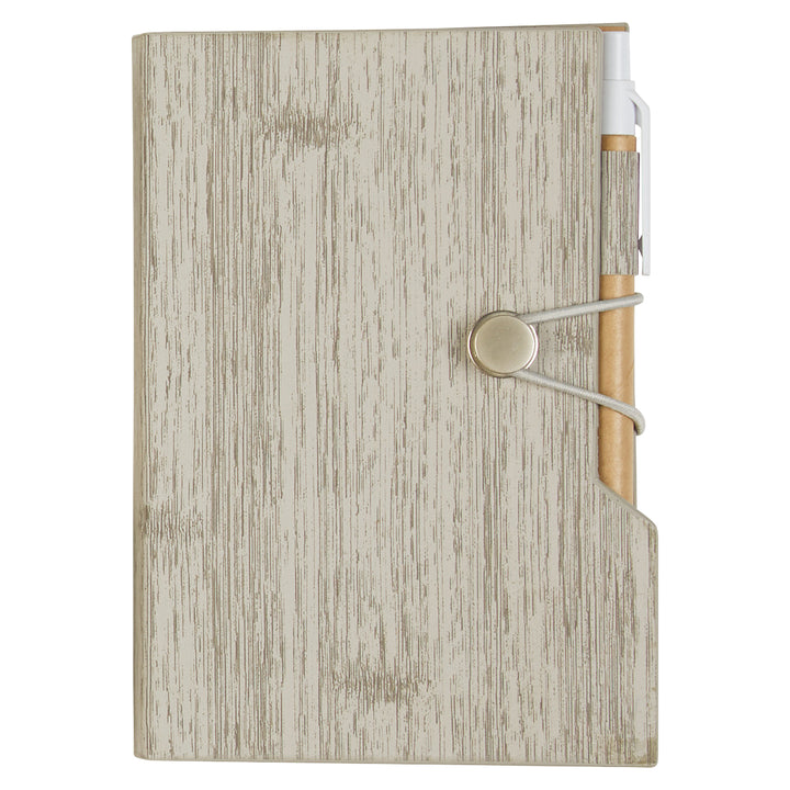 Woodgrain Look Notebook With Sticky Notes And Flags