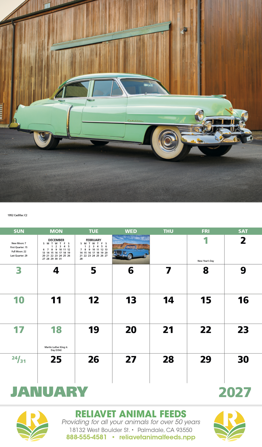Good Value™ Classic Autos - Stapled Calendar