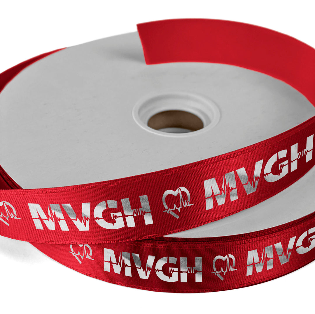 1" Badge Satin Ribbon - 100yd Roll - Foil Print