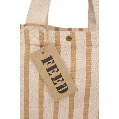 FEED Cotton and Jute Striped Tote