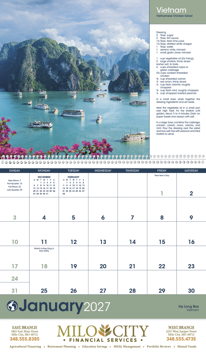 Triumph® Calendars World Scenes with Recipe Calendar