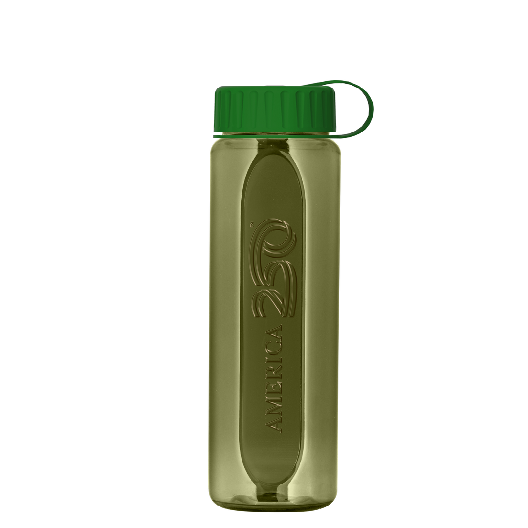 Boss Embossed RPET Bottle with Tethered Lid - 26 oz.