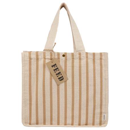 FEED Cotton and Jute Striped Tote