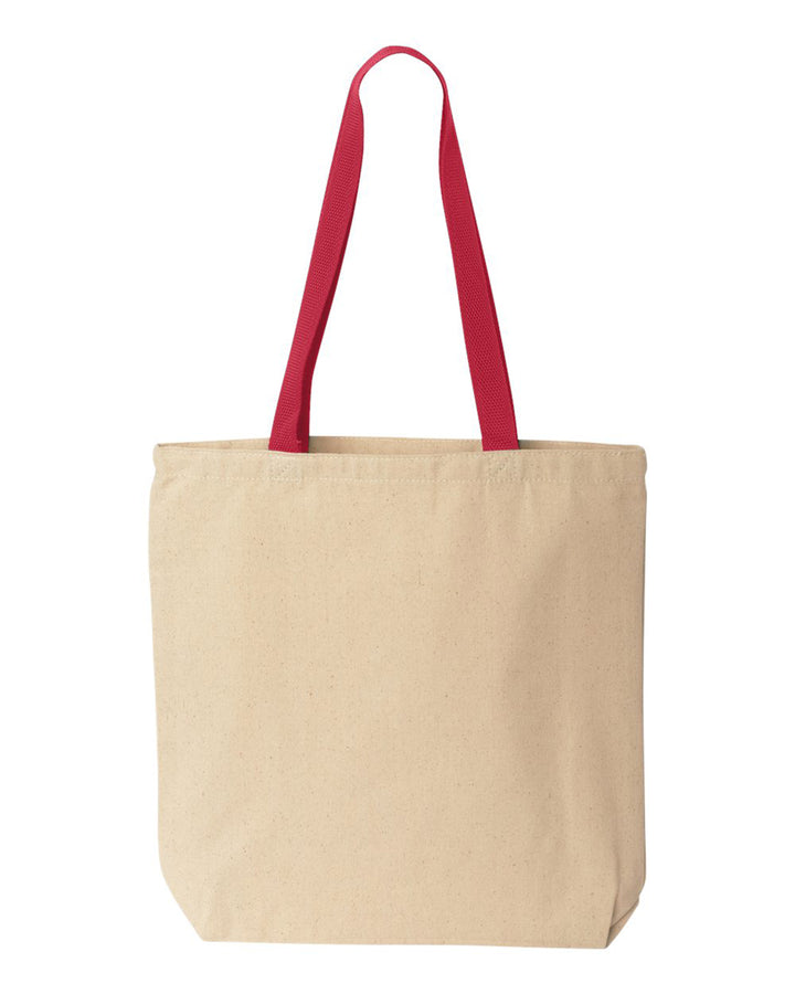 Natural Tote with Contrast-Color Handles