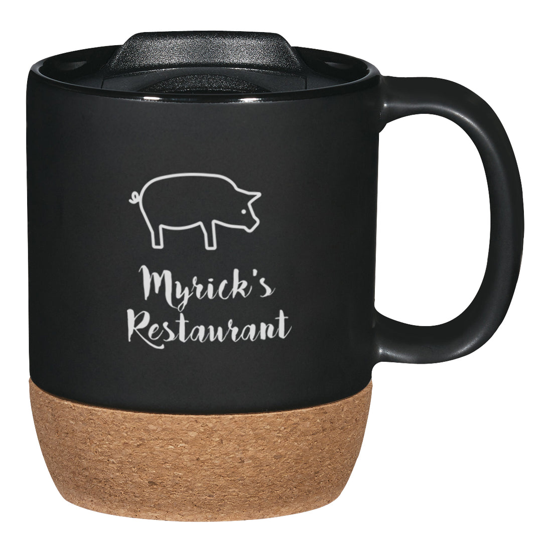 14 Oz. Full Color Cork Base Ceramic Mug