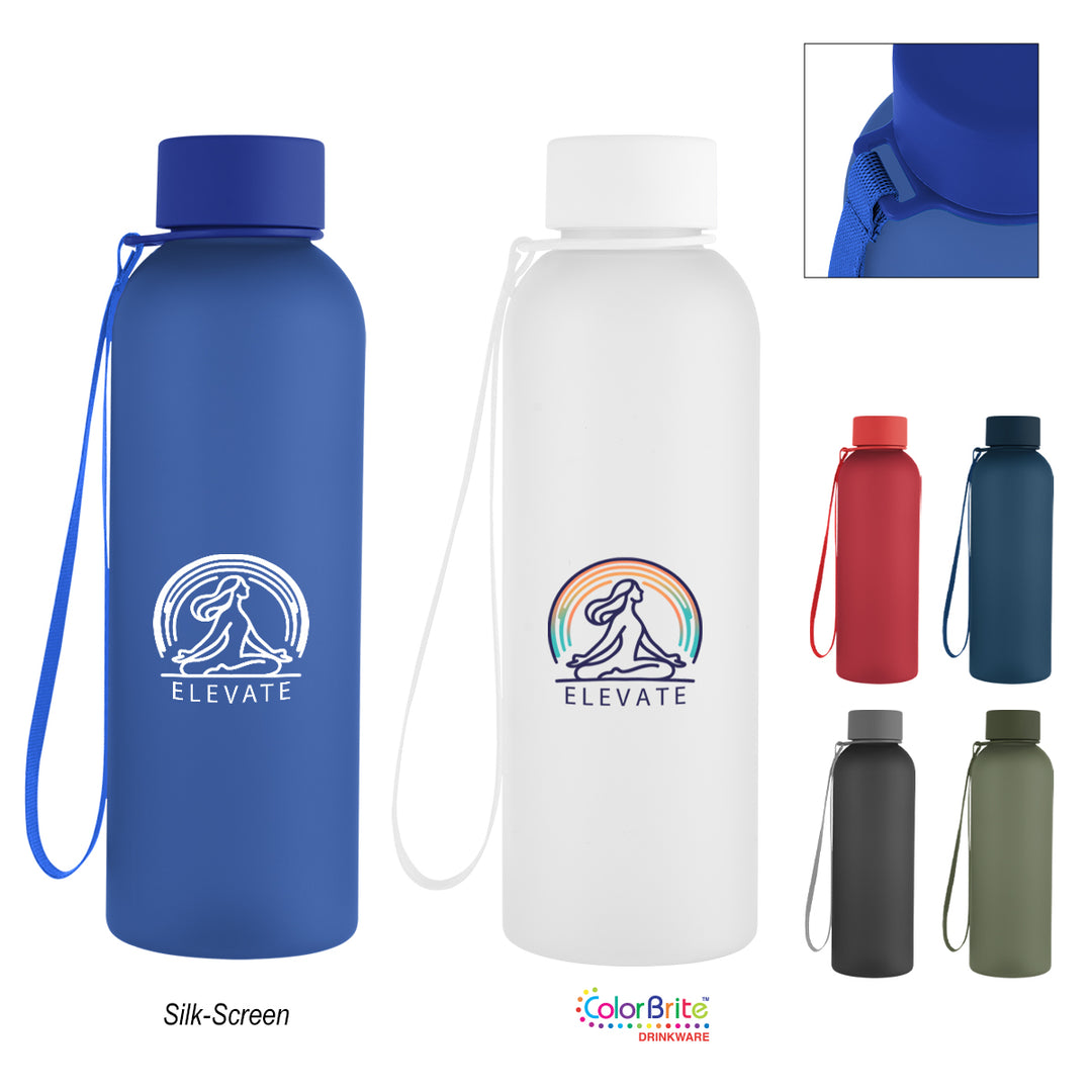 20 Oz. Morgan rPET Rubberized Bottle With Carry Strap