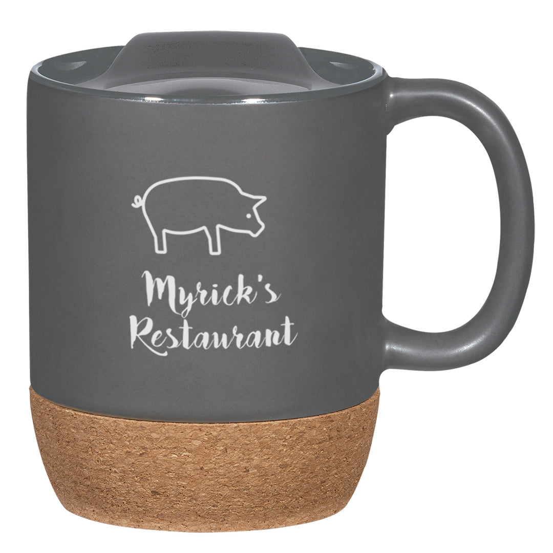 14 Oz. Full Color Cork Base Ceramic Mug