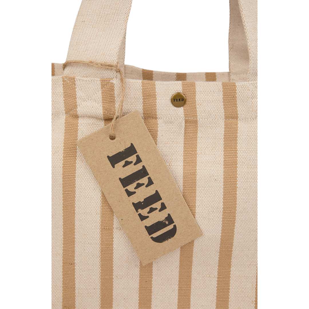 FEED Cotton and Jute Striped Tote