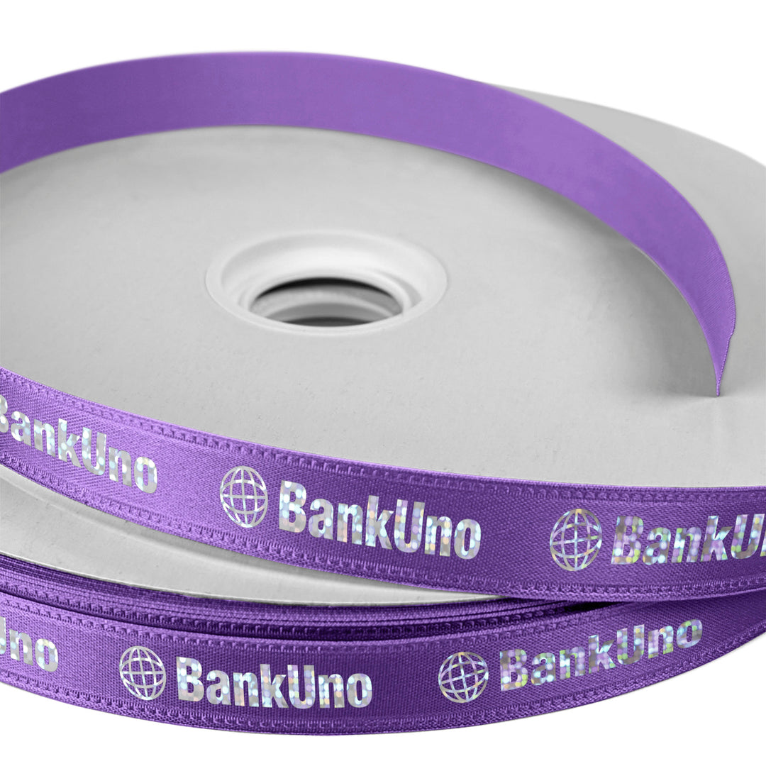5/8" Badge Satin Ribbon - 100yd Roll - Foil Print