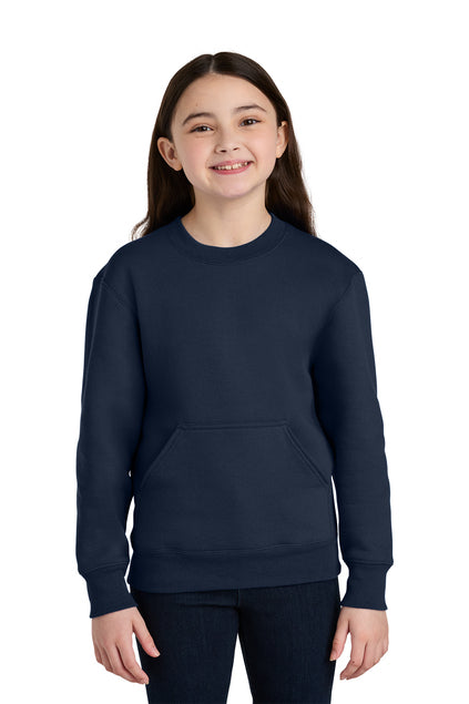 Port and Co Youth Core Fleece Crewneck Pocket Sweatshirt