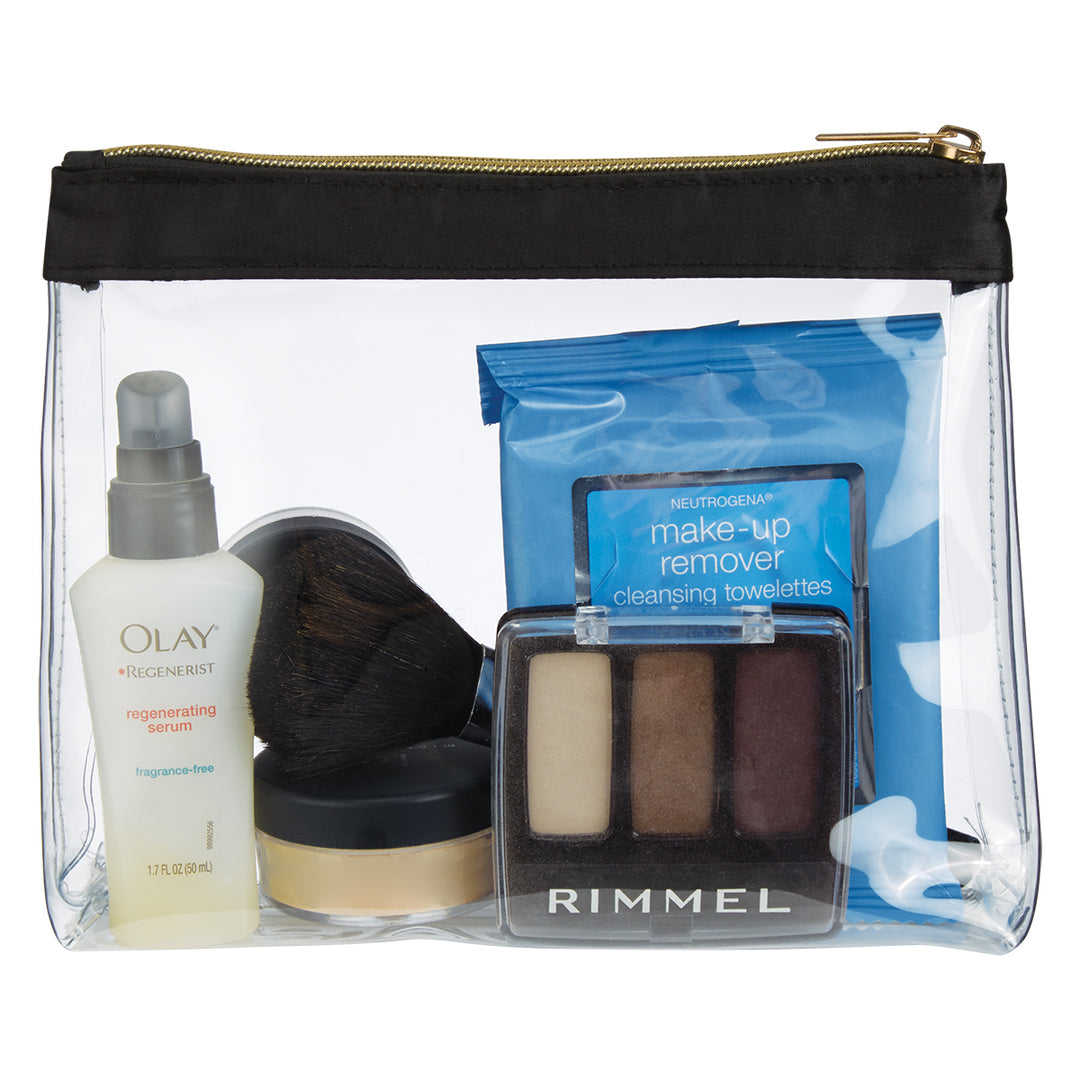 Sadie Satin Clear Cosmetic Bag