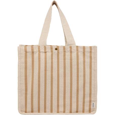 FEED Cotton and Jute Striped Tote