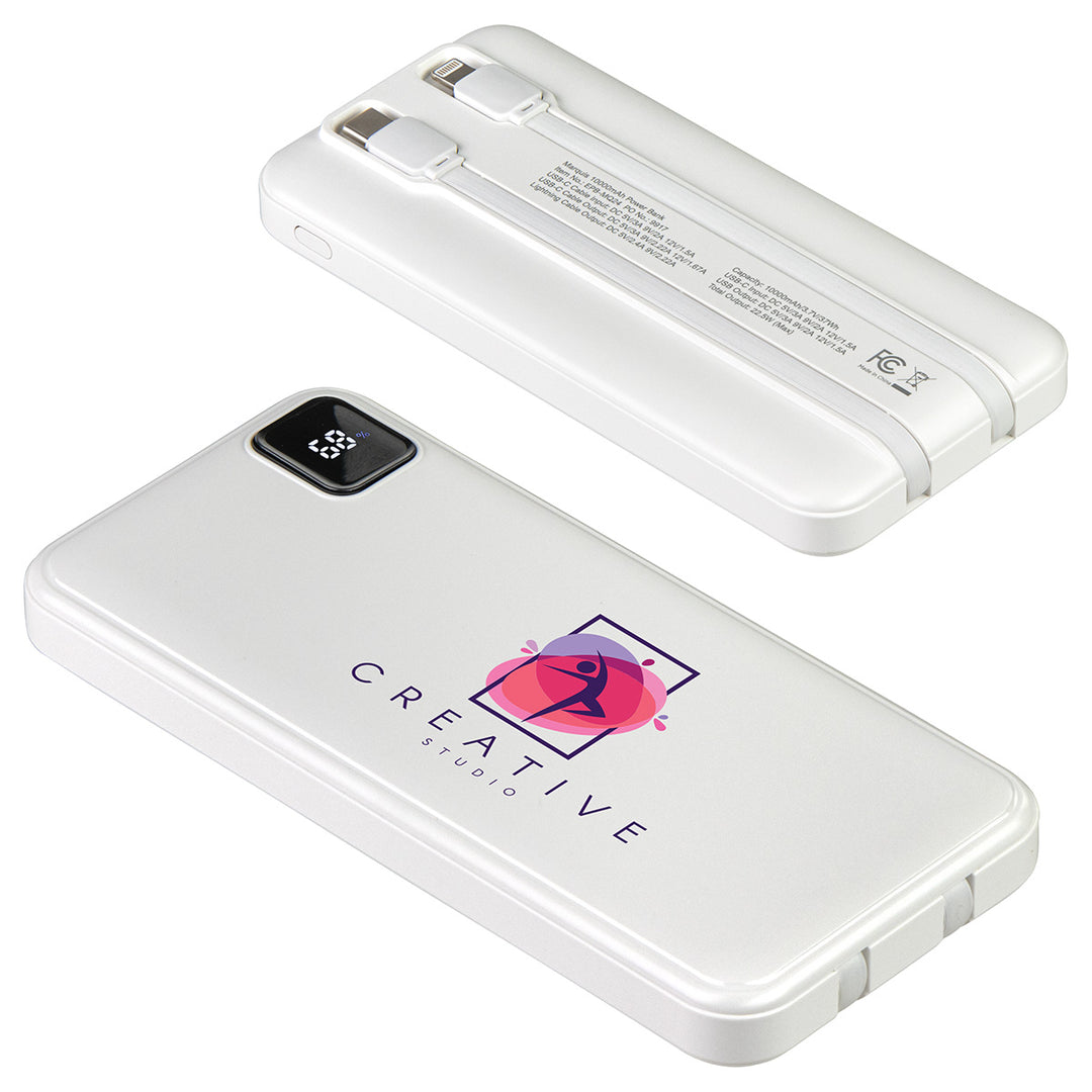 Marquis 10000mAh 20W PD Power Bank with Built-In Cables