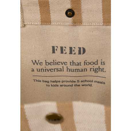 FEED Cotton and Jute Striped Tote