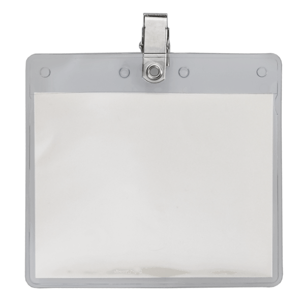 4" x 3" Blank Horizontal Vinyl Pouch with Bulldog Clip