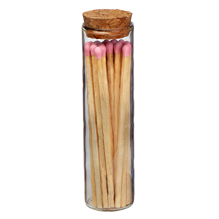 "Ablaze" Glass Match Stick Jar - w/ Full Color Label - 20 count