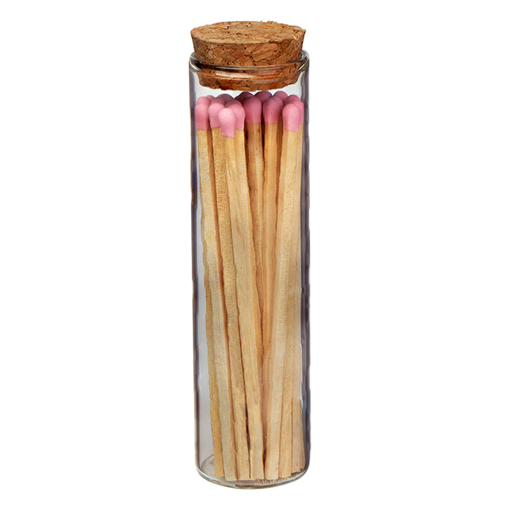 "Ablaze" Glass Match Stick Jar - w/ Full Color Label - 20 count