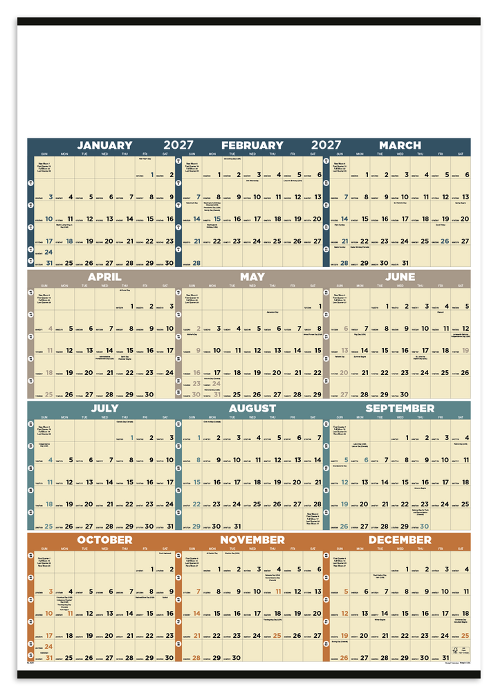 Triumph® Calendars Time Management Span-A-Year (Non-Laminated) Calendar
