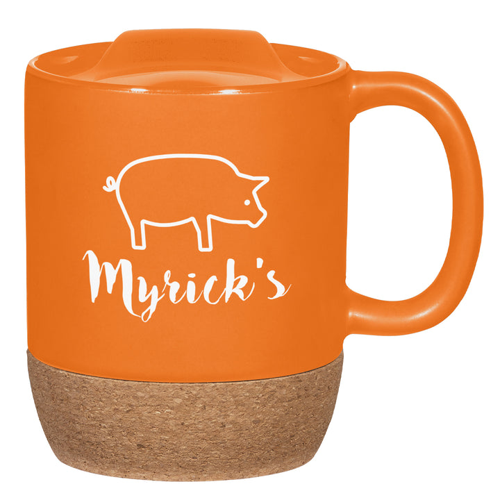 14 Oz. Full Color Cork Base Ceramic Mug
