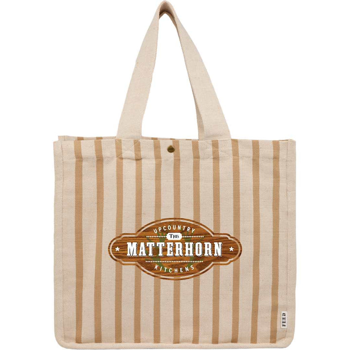 FEED Cotton and Jute Striped Tote