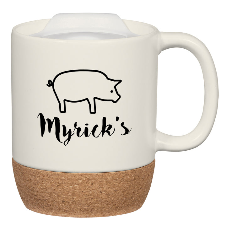 14 Oz. Full Color Cork Base Ceramic Mug
