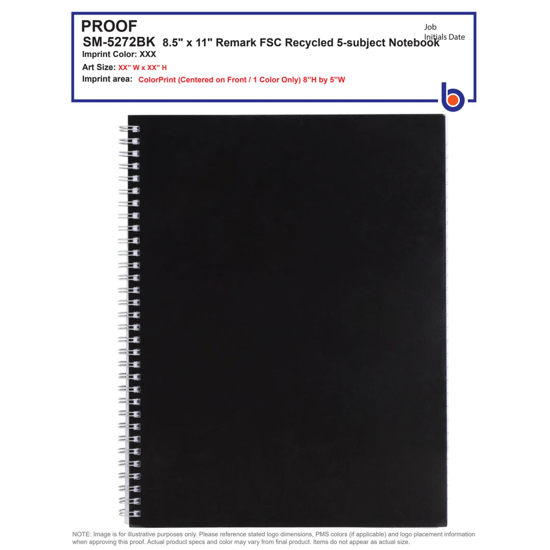 FSC® Mix 8.5" x 11" Remark 5-subject Notebook