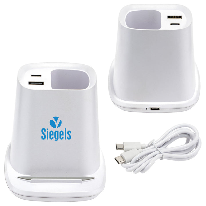 Annex Wireless Charging Stand with Dual Ports & Pen Holder