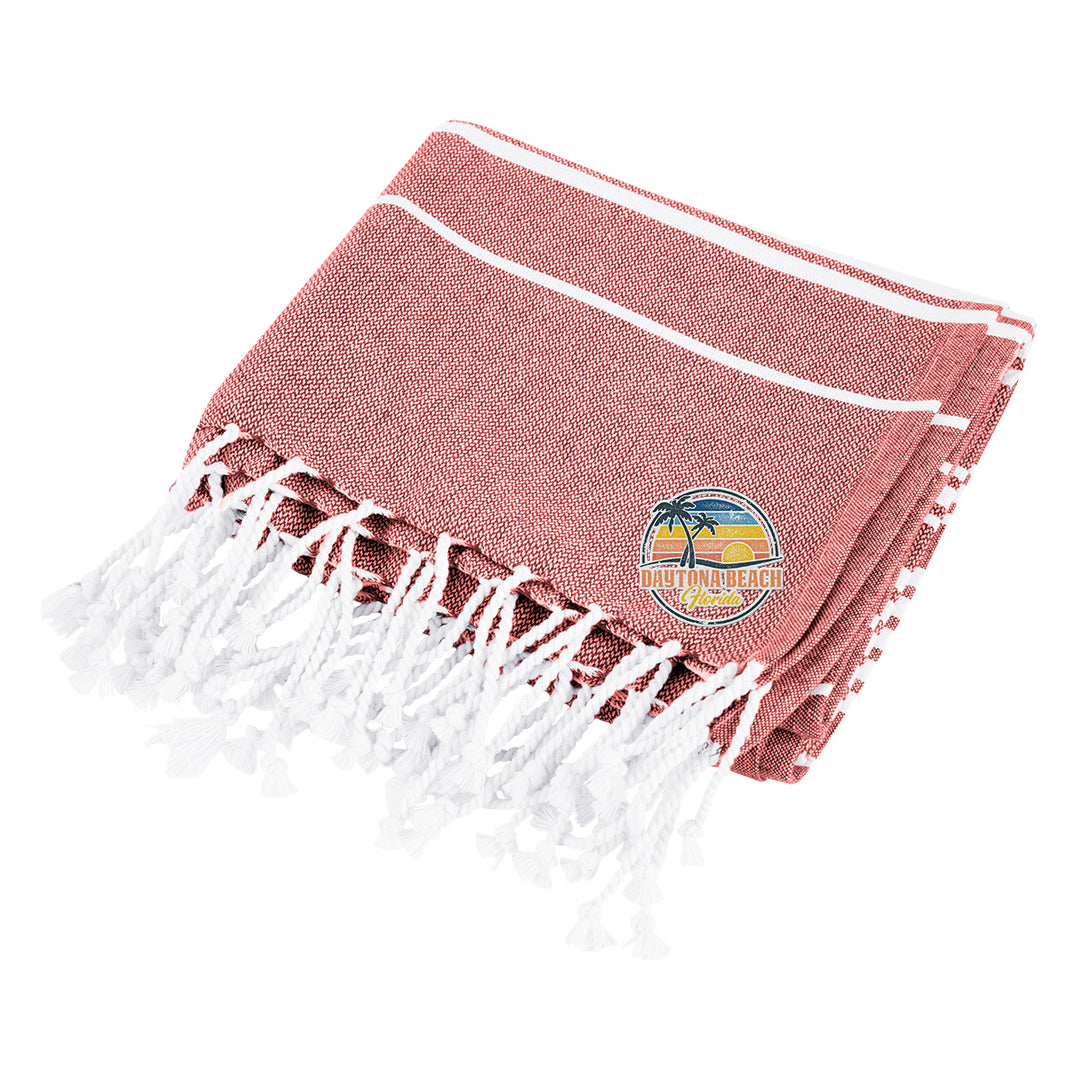 Recycled Beach Blanket With Tassel Fringe