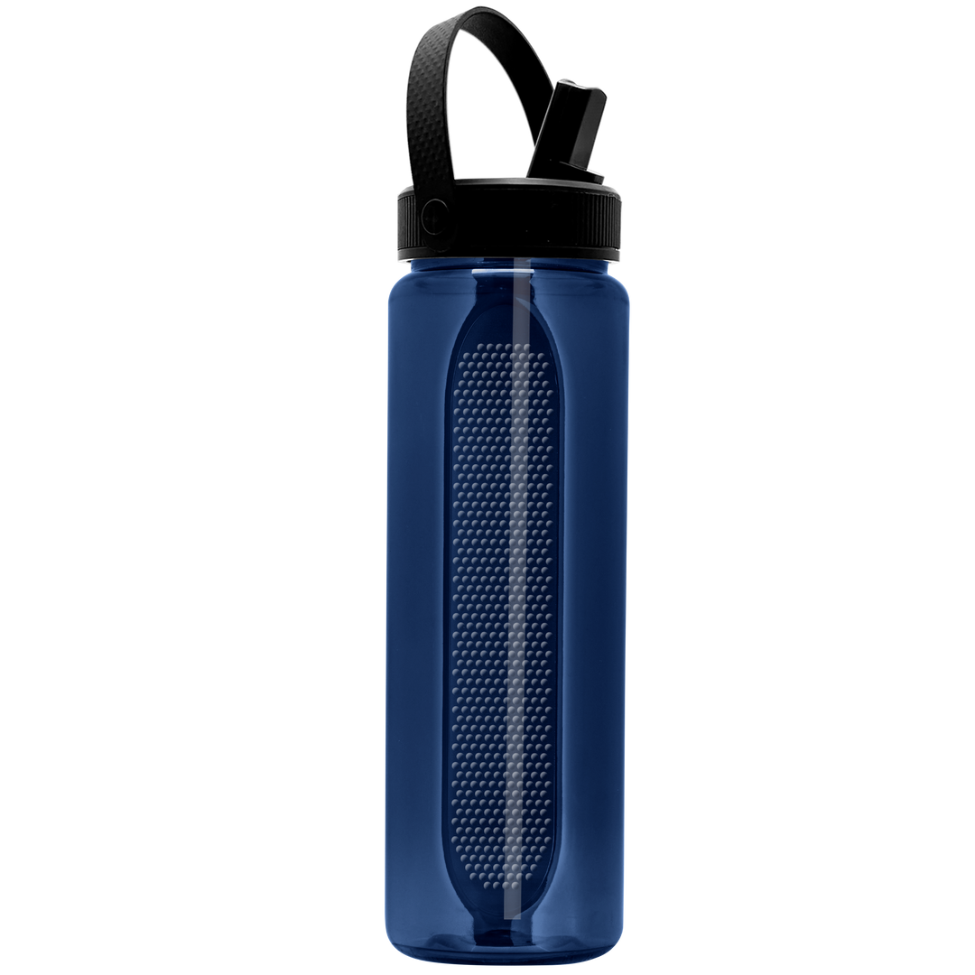 Garyline® Boss Embossed RPET Bottle with Flip-Straw, Swivel Handle Lid - 26 oz.
