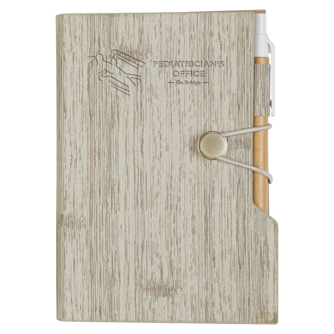 Woodgrain Look Notebook With Sticky Notes And Flags