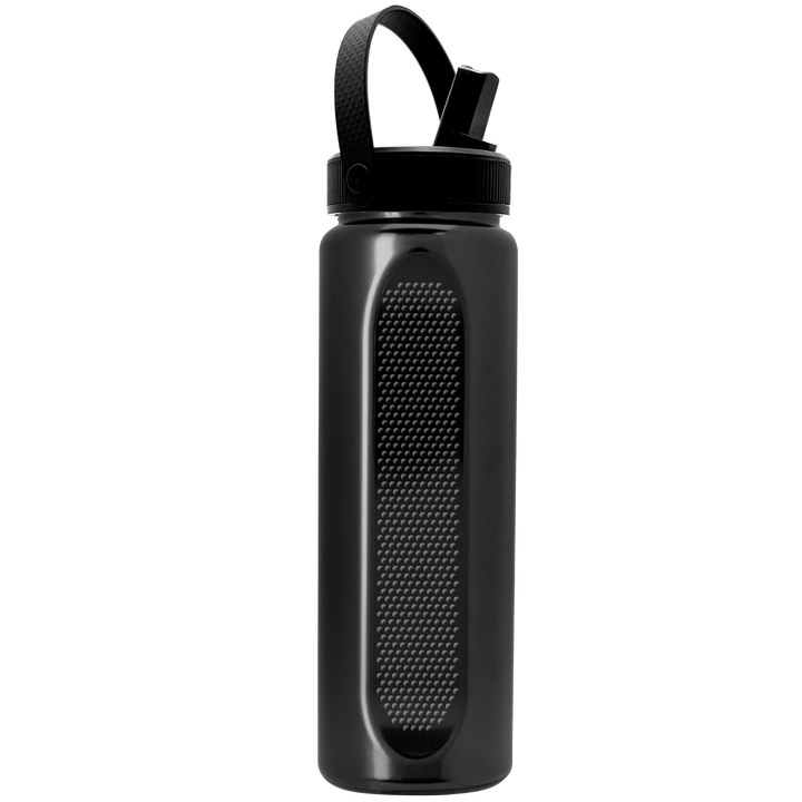 Garyline® Boss Embossed RPET Bottle with Flip-Straw, Swivel Handle Lid - 26 oz.