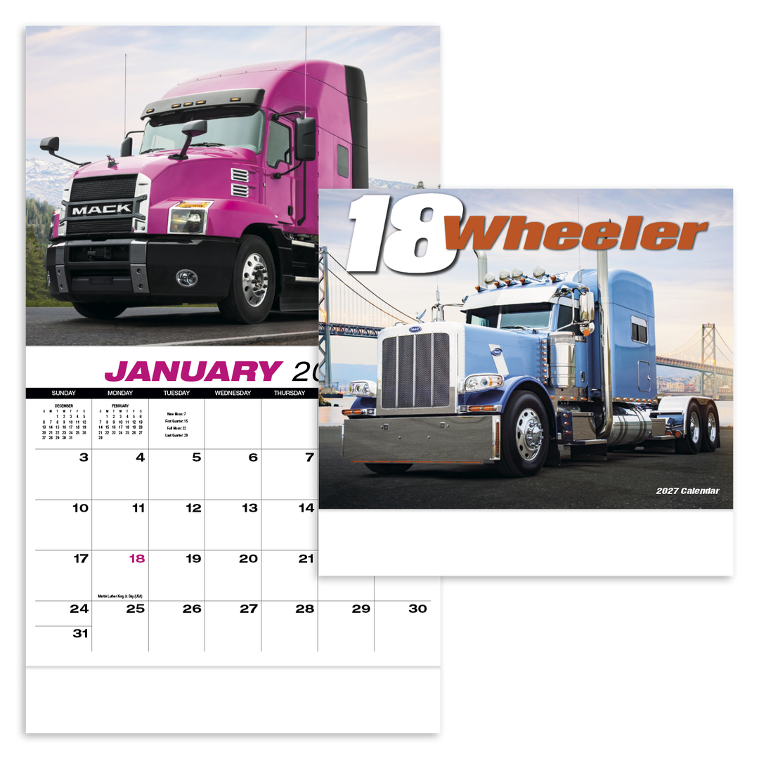 HotLine® Products 18-Wheeler Wall Appointment Calendar - Stapled